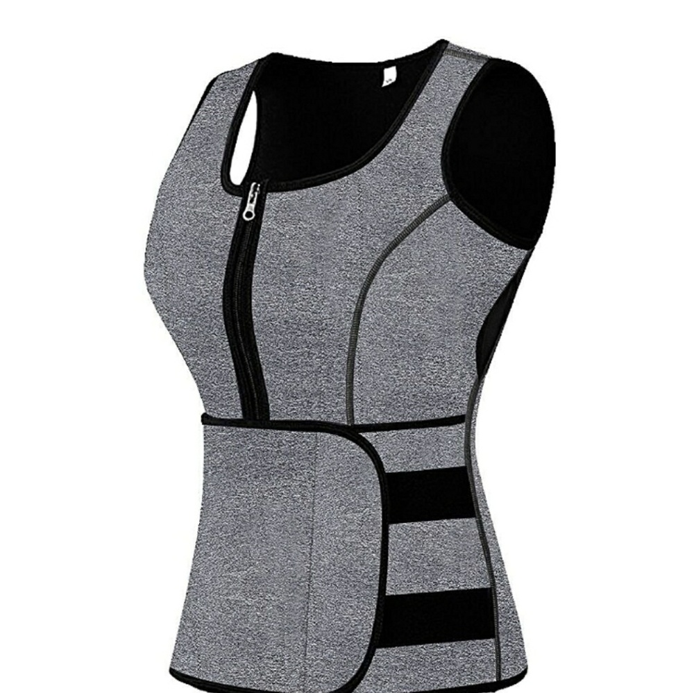 Sauna Sweat Zipper Waist Trainer Vest body shaper - Picture 2 of 4